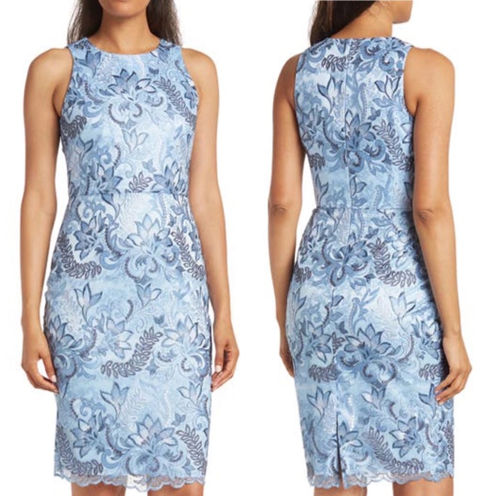 Eliza J Embroidered Sheath Cocktail Dress Size 6 $198 retail Blue
Sleeveless - Picture 3 of 14